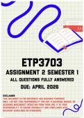 ETP3703 Assignment 2 Semester 1 Memo &vert; Due April 2026