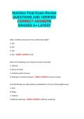 Nutrition Final Exam Review QUESTIONS AND VERIFIED CORRECT ANSWERS GRADED A&plus; LATEST&period;