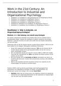 Uitgebreide samenvatting van het boek Work in the 21st century voor het vak Inl&period; tot de Arbeids- en Organisatiepsycholgie bij OU