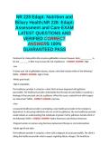 NR 228 Edapt Nutrition and Biliary Health NR 228 Edapt-Assessment and Care EXAM QUESTIONS AND VERIFIED CORRECT ANSWERS LATEST 2026-2027 100-1 GUARANTEED PASS GRADED A-M&period;