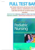 Test Bank for Davis Advantage for Pediatric Nursing Critical Components of Nursing Care&comma; 3rd Edition by Kathryn Rudd &vert; 9781719645706 &vert; All Chapters with Answers and Rationals