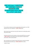 NUR 242 Exam 1 QUESTIONS AND VERIFIED CORRECT ANSWERS 100- GUARANTEED PASS GRADE A&plus; -LATEST 2026-2027-&period;