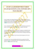 ATI RN LEADERSHIP PROCTORED EXAM QUESTIONS AND ANSWERS 100&percnt; PASS 2026&sol;2027