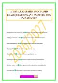 ATI RN LEADERSHIP PROCTORED EXAM QUESTIONS AND ANSWERS 100&percnt; PASS 2026&sol;2027