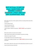 NUR 242 Exam 4 QUESTIONS AND VERIFIED CORRECT ANSWERS LATEST 2026-2027 100- GUARANTEED PASS&period;