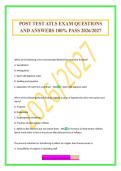 POST TEST ATLS EXAM QUESTIONS AND ANSWERS 100&percnt; PASS 2026&sol;2027