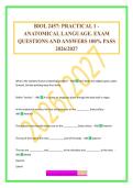 BIOL 2457&colon; PRACTICAL 1 - ANATOMICAL LANGUAGE&period; EXAM QUESTIONS AND ANSWERS 100&percnt; PASS 2026&sol;2027