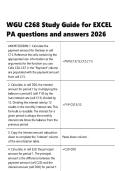 WGU C268 Study Guide for EXCEL PA questions and answers&period;