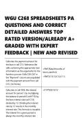 WGU C268 SPREADSHEETS PA QUESTIONS AND CORRECT DETAILED ANSWERS TOP RATED