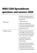 WGU C268 Spreadsheets questions and answers 2026