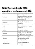 WGU Spreadsheets C268 questions and answers 2026&period;