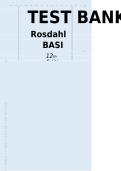 Test Bank for Rosdahl&rsquo;s Textbook of Basic Nursing 12th Edition by Caroline Rosdahl &vert; Complete Chapters 1&ndash;103 &vert; Exam Questions & Answers