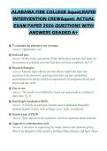 ALABAMA FIRE COLLEGE "RAPID INTERVENTION CREW" ACTUAL EXAM PAPER 2026 QUESTIONS WITH ANSWERS GRADED A&plus;