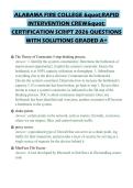 ALABAMA FIRE COLLEGE "RAPID INTERVENTION CREW" CERTIFICATION SCRIPT 2026 QUESTIONS WITH SOLUTIONS GRADED A&plus;
