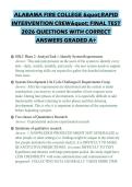 ALABAMA FIRE COLLEGE "RAPID INTERVENTION CREW" FINAL TEST 2026 QUESTIONS WITH CORRECT ANSWERS GRADED A&plus;
