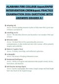 ALABAMA FIRE COLLEGE "RAPID INTERVENTION CREW" PRACTICE EXAMINATION 2026 QUESTIONS WITH ANSWERS GRADED A&plus;