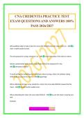 CNA CREDENTIA PRACTICE TEST EXAM QUESTIONS AND ANSWERS 100&percnt; PASS 2026&sol;2027