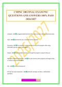 CMPSC 200 FINAL EXAM PSU QUESTIONS AND ANSWERS 100&percnt; PASS 2026&sol;2027