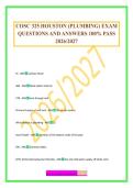 COSC 325 HOUSTON &lpar;PLUMBING&rpar; EXAM QUESTIONS AND ANSWERS 100&percnt; PASS 2026&sol;2027
