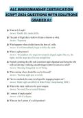 ALC MARKSMANSHIP CERTIFICATION SCRIPT 2026 QUESTIONS WITH SOLUTIONS GRADED A&plus;