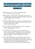 ALC MARKSMANSHIP FINAL TEST 2026 QUESTIONS WITH CORRECT ANSWERS GRADED A&plus;