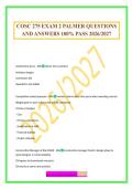 COSC 275 EXAM 2 PALMER QUESTIONS AND ANSWERS 100&percnt; PASS 2026&sol;2027