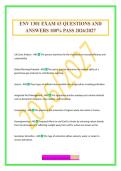 ENV 1301 EXAM &num;3 QUESTIONS AND ANSWERS 100&percnt; PASS 2026&sol;2027