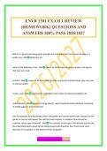 ENVR 1301 EXAM 1 REVIEW &lpar;HOMEWORK&rpar; QUESTIONS AND ANSWERS 100&percnt; PASS 2026&sol;2027