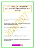 UTA - ENVR 1301 FINAL EXAM QUESTIONS AND ANSWERS 100&percnt; PASS 2026&sol;2027