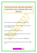 ENVR 1301 EXAM 1 REVIEW &lpar;QUIZZES&rpar; QUESTIONS AND ANSWERS 100&percnt; PASS 2026&sol;2027