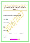 ENVR 1301 FINAL EXAM &lpar;ONLINE&rpar; QUESTIONS AND ANSWERS 100&percnt; PASS 2026&sol;2027