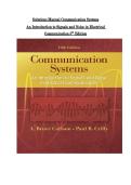 Communication Systems&colon; An Introduction to Signals and Noise in Electrical Communication&comma; 5th Edition &ndash; Solution Manual &ndash; Carlson & Crilly
