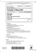 Edexcel IGCSE Biology &lpar;4BI1&rpar; November 2020 Paper 1BR Question Paper with Full Exam Content & Mark Scheme