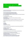 FULL NHIE EXAM PRACTICE QUESTIONS AND ANSWERS 100&percnt; CORRECT