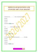 EDPM EXAM QUESTIONS AND ANSWERS 100&percnt; PASS 2026&sol;2027