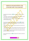 EDPM EXAM QUESTIONS AND ANSWERS 100&percnt; PASS 2026&sol;2027