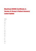 BlueCloud NIHSS Certificate A - Version 5&vert; Group A Patient Answers&vert; Latest Update
