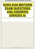 NURS 6550 MIDTERM  EXAM QUESTIONS  AND ANSWERS  &lpar;GRADED A&rpar; 