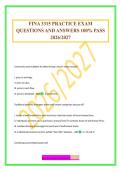 FINA 3315 PRACTICE EXAM QUESTIONS AND ANSWERS 100&percnt; PASS 2026&sol;2027