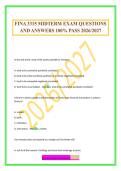 FINA 3315 MIDTERM EXAM QUESTIONS AND ANSWERS 100&percnt; PASS 2026&sol;2027