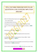 FINA 3315 MID-TERM REVIEW EXAM QUESTIONS AND ANSWERS 100&percnt; PASS 2026&sol;2027