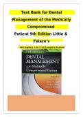 Test Bank for Dental Management of the Medically Compromised Patient 9th Edition by Little &vert; All Chapters 1&ndash;30