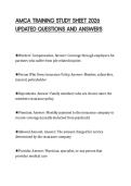 AMCA TRAINING STUDY SHEET 2026 UPDATED QUESTIONS AND ANSWERS