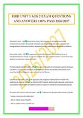 HHD UNIT 3 AOS 2 EXAM QUESTIONS AND ANSWERS 100&percnt; PASS 2026&sol;2027