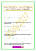 ISSA NUTRITIONIST EXAM QUESTIONS AND ANSWERS 100&percnt; PASS 2026&sol;2027