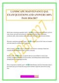 LANDSCAPE MAINTENANCE QAL EXAM QUESTIONS AND ANSWERS 100&percnt; PASS 2026&sol;2027