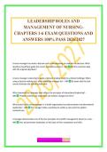 LEADERSHIP ROLES AND MANAGEMENT OF NURSING- CHAPTERS 1-6 EXAM QUESTIONS AND ANSWERS 100&percnt; PASS 2026&sol;2027