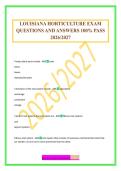 LOUISIANA HORTICULTURE EXAM QUESTIONS AND ANSWERS 100&percnt; PASS 2026&sol;2027