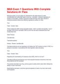 M&S Exam 1 Questions With Complete Solutions A&plus; Pass
