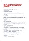 PERRY REAL ESTATE COLLEGE FINAL EXAM QUESTIONS AND ANSWERS